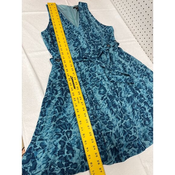 Simply Vera Womens Blue Vera Wang Seamed Knit V-Neck Mini Dress Size XL Belted - Picture 10 of 11